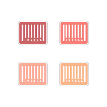 Set of paper stickers on white  background barcodeのイラスト素材