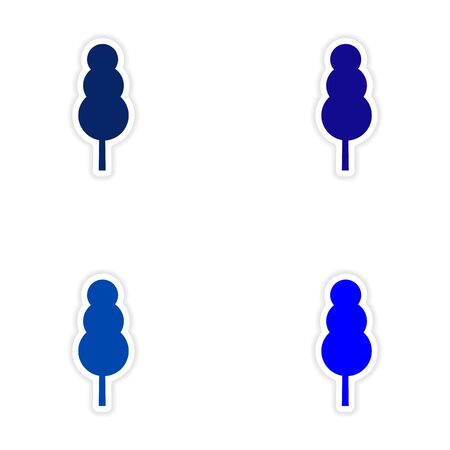 assembly realistic sticker design on paper tree iconのイラスト素材