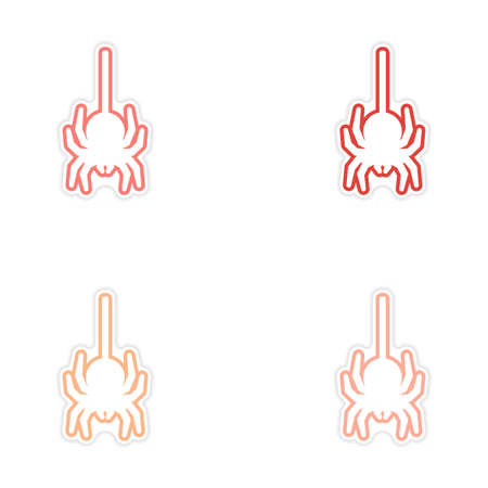 assembly realistic sticker design on paper spiderのイラスト素材