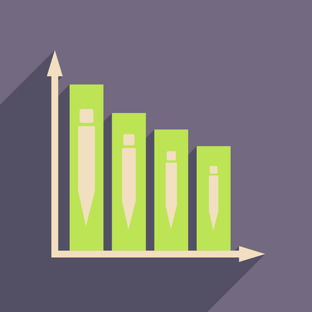 Flat web icon with long  shadow construction infographicsのイラスト素材