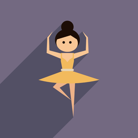 Flat web icon with long  shadow ballet dancerのイラスト素材