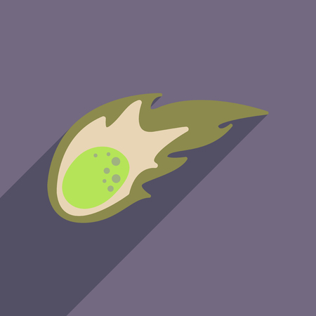 Flat web icon with long  shadow cometのイラスト素材