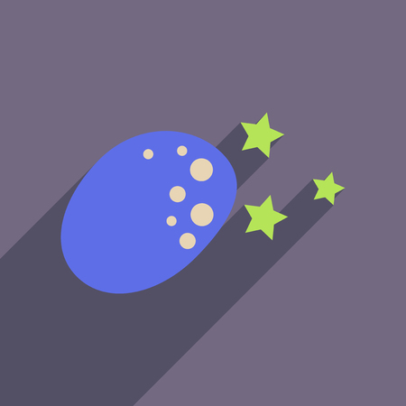 Flat web icon with long  shadow meteorite starsのイラスト素材
