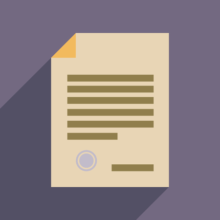 Flat web icon with long  shadow judgment documentのイラスト素材