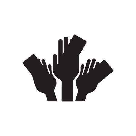 Flat icon in black and  white money handsのイラスト素材