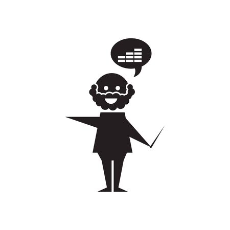 Flat icon in black and  white Man scheduleのイラスト素材