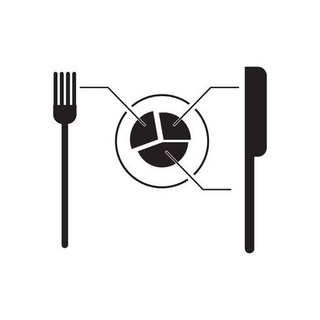 Flat icon in black and  white economic infographicsのイラスト素材