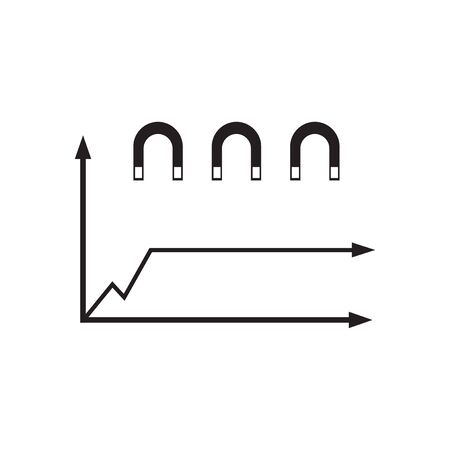 Flat icon in black and  white economic graphのイラスト素材