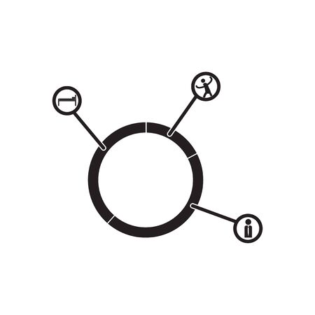 Flat icon in black and white  eco Infographicのイラスト素材