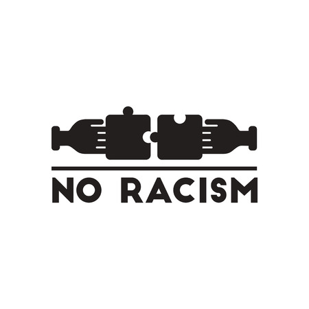 Flat icon in black and  white racismのイラスト素材