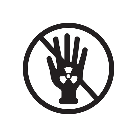 Flat icon in black and  white radioactivityのイラスト素材