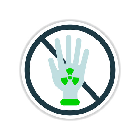 paper sticker on white  background dangerous radioactivityのイラスト素材