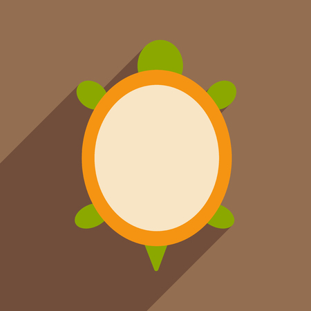 Flat with shadow icon and mobile application turtleのイラスト素材