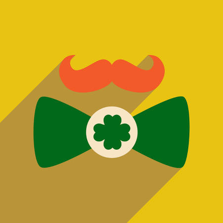 Flat web icon with long shadow mustache butterfly tieのイラスト素材