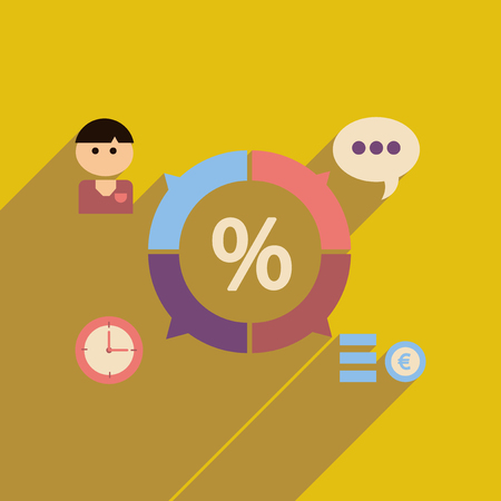 Flat web icon with long  shadow business chartのイラスト素材