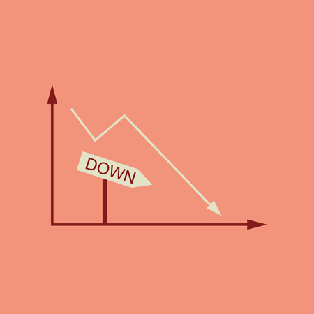 Flat web icon on stylish  background falling graphのイラスト素材