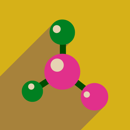 Flat web icon with long  shadow moleculeのイラスト素材