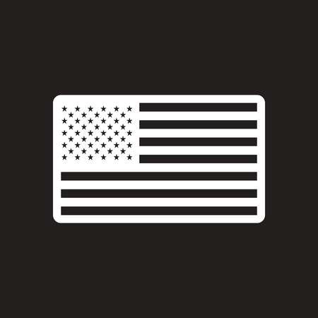 stylish black and white icon American flagのイラスト素材