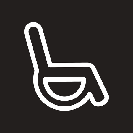 stylish black and white icon wheel chairのイラスト素材
