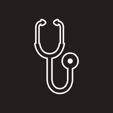 stylish black and white icon medical stethoscopeのイラスト素材