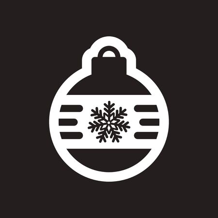 flat icon in black and white Christmas ballsのイラスト素材