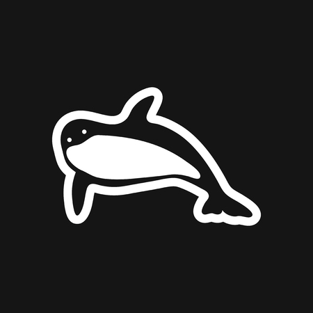 stylish black and white icon great whaleのイラスト素材