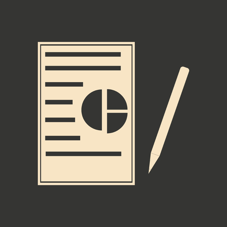 Flat in black white contract and penのイラスト素材