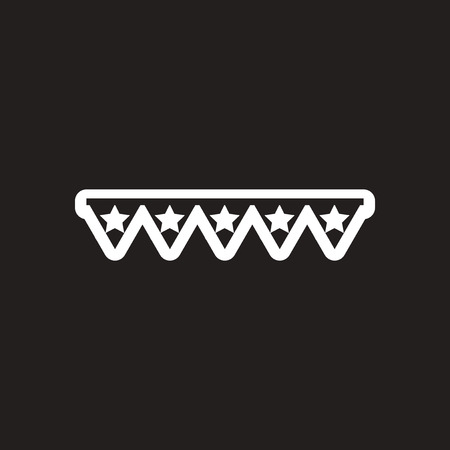 style black and white icon Garland with starsのイラスト素材