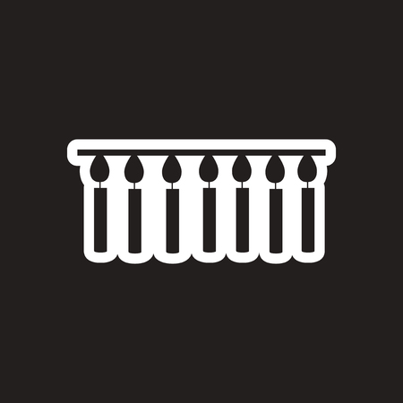 style black and white icon garland with candlesのイラスト素材