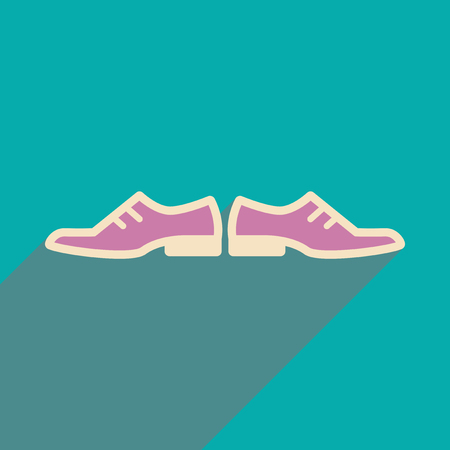 Flat web icon with long shadow male shoesのイラスト素材