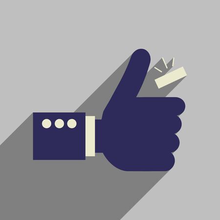 Flat web icon with long  shadow hand coinのイラスト素材