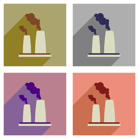 Concept of flat icons with long  shadow pipe plantのイラスト素材