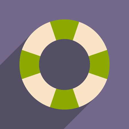 Flat with shadow icon and mobile application rubber ringのイラスト素材