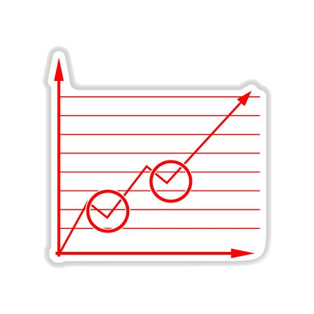 paper sticker on white background  economic graphのイラスト素材
