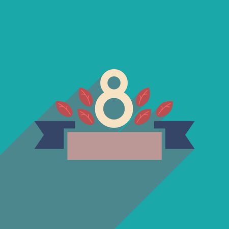 flat icon with long shadow  flowers garlandのイラスト素材