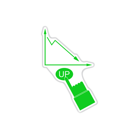 paper sticker on white background falling graphのイラスト素材