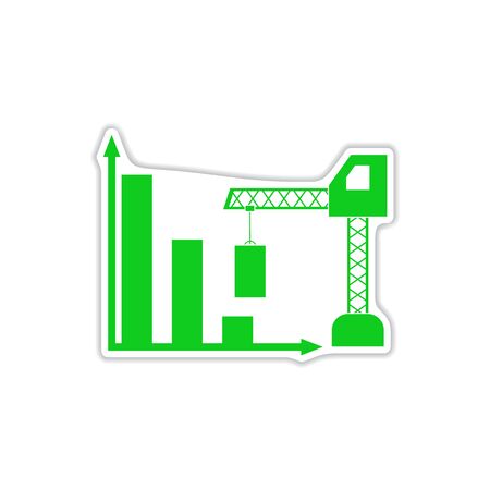 paper sticker on white background economic graphのイラスト素材