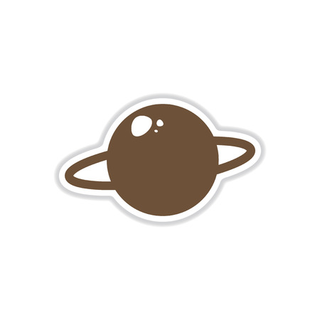 paper sticker on white background planetのイラスト素材