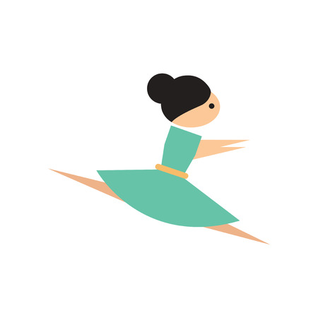 Flat web icon on white background ballet dancerのイラスト素材