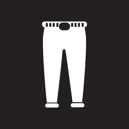 Flat icon in black and white men trousersのイラスト素材