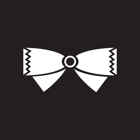 Flat icon in black and white bow tieのイラスト素材
