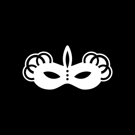 Flat icon in black and white masquerade masksのイラスト素材