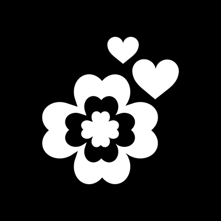 Flat icon in black and white cloverのイラスト素材