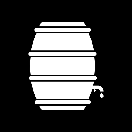 Flat icon in black and white beer kegのイラスト素材