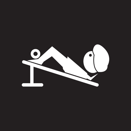 Flat icon in black and white man gymのイラスト素材