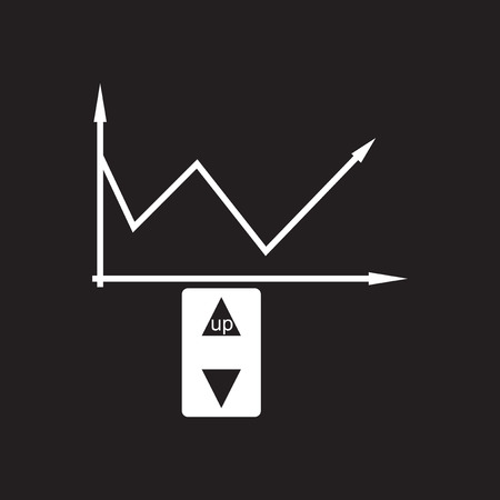 Flat icon in black and white economic graphのイラスト素材