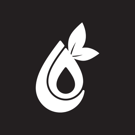 Flat icon in black and white eco waterのイラスト素材