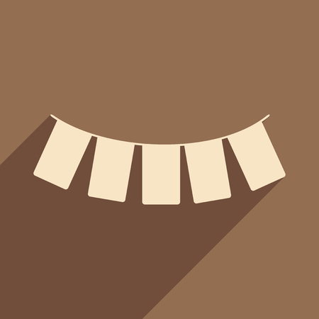 Flat with shadow icon and mobile applacation garlandのイラスト素材