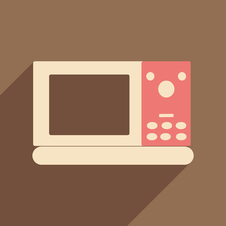 Flat with shadow icon and mobile applacation microwaveのイラスト素材