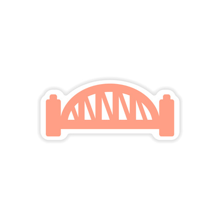 Paper sticker Australian bridge on white backgroundのイラスト素材